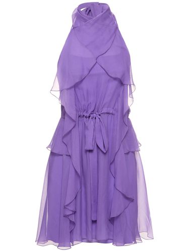 Draped Silk Chiffon Mini Halter Dress - ALBERTA FERRETTI - Modalova