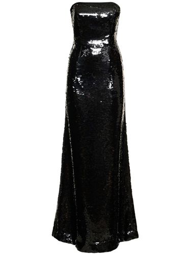 Sequined Satin Strapless Long Dress - ALBERTA FERRETTI - Modalova