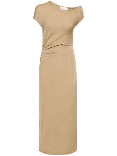 Draped Jersey & Lurex Midi Dress - ALBERTA FERRETTI - Modalova