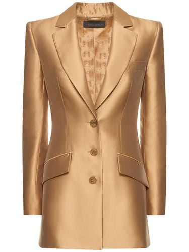 Fitted Mikado Silk Blend Jacket - ALBERTA FERRETTI - Modalova