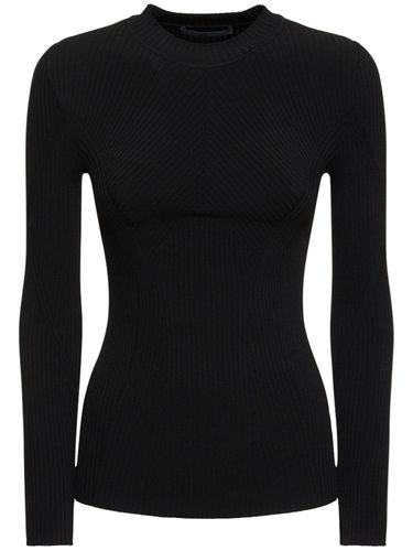 Ribbed Stretch Viscose Sweater - ALBERTA FERRETTI - Modalova