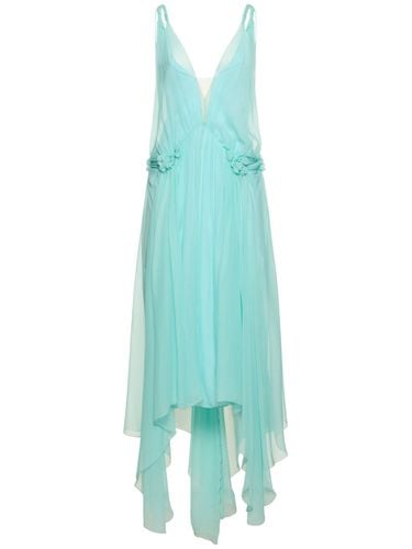 Draped Silk Chiffon Long Dress - ALBERTA FERRETTI - Modalova