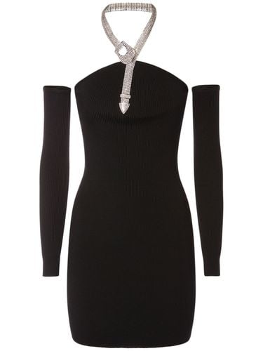 Stretch Cotton Mini Dress - GIUSEPPE DI MORABITO - Modalova