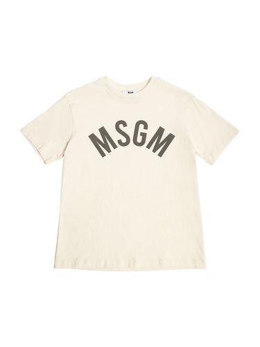 T-shirt Aus Baumwolljersey Mit Logo - MSGM - Modalova