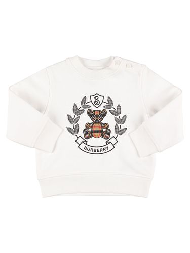 Sudadera De Algodón Con Logo Estampado - BURBERRY - Modalova