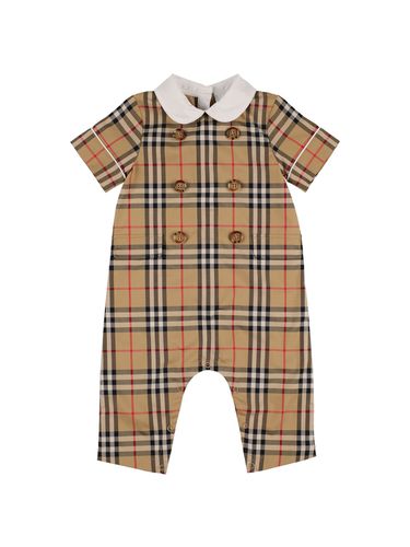 Check Print Cotton Blend Romper - BURBERRY - Modalova