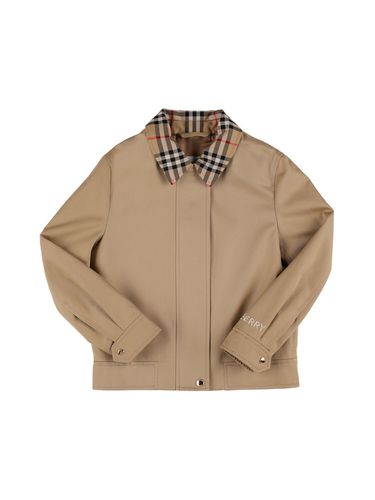 Chaqueta De Algodón Con Cuadros - BURBERRY - Modalova