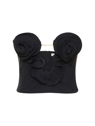 Viscose Bustier Top W/ Flower Appliqués - MAGDA BUTRYM - Modalova