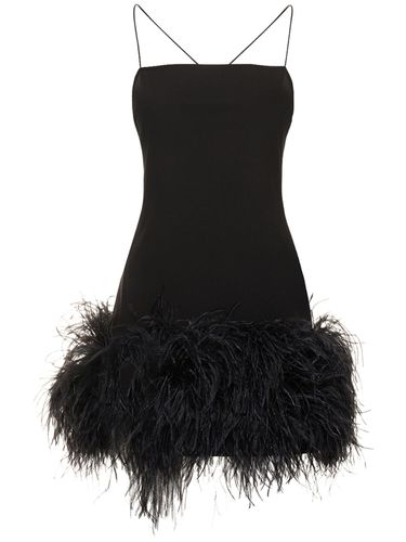 Fujiko Jersey Mini Dress W/ Feathers - THE ATTICO - Modalova