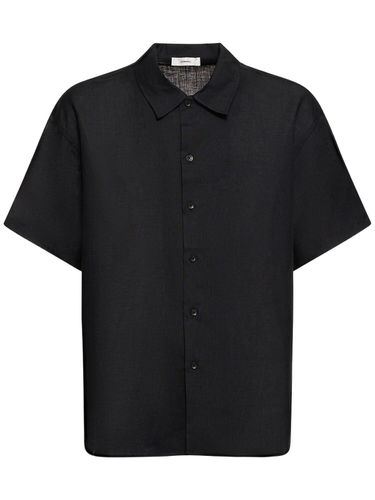 Oversized Fit Short Sleeve Linen Shirt - COMMAS - Modalova