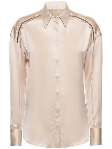 Stretch Satin Shirt - BRUNELLO CUCINELLI - Modalova