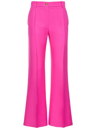 Wool & Silk Crepe Flared Pants - VALENTINO - Modalova