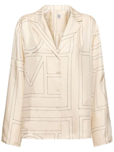 Monogram Embroidered Silk Shirt - TOTEME - Modalova