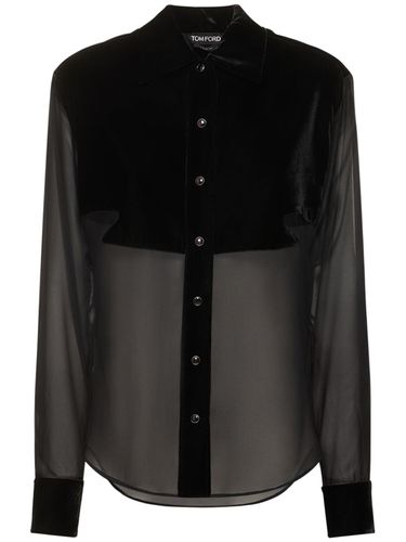 Velvet & Georgette Silk Shirt - TOM FORD - Modalova