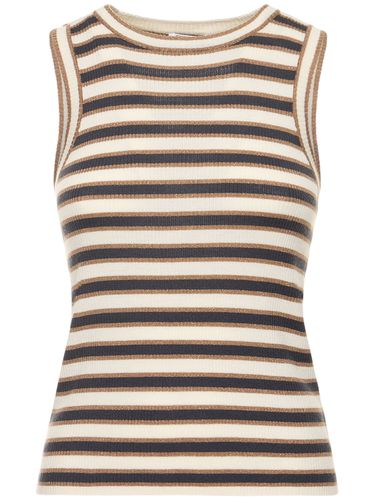 Striped Wool & Lurex Knit Tank Top - BRUNELLO CUCINELLI - Modalova