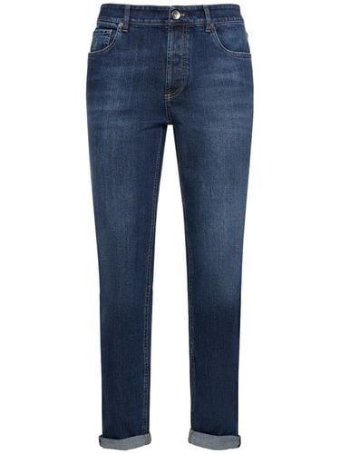 Stonewashed Cotton Denim Jeans - BRUNELLO CUCINELLI - Modalova