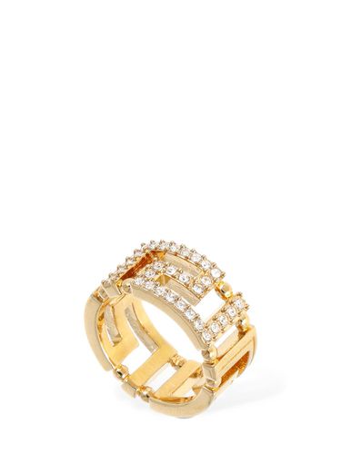 Greca Motif Crystal Band Ring - VERSACE - Modalova