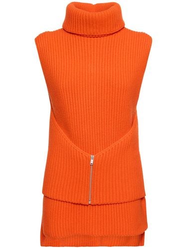 Knit Wool Vest W/ Zip Detail - JIL SANDER - Modalova