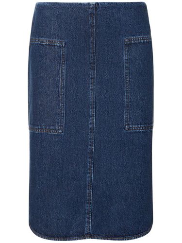 Cotton Denim Midi Skirt - TOTEME - Modalova