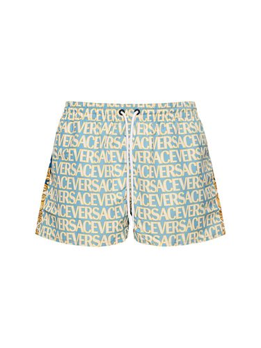 Vacanza Heritage Print Nylon Swim Shorts - VERSACE - Modalova