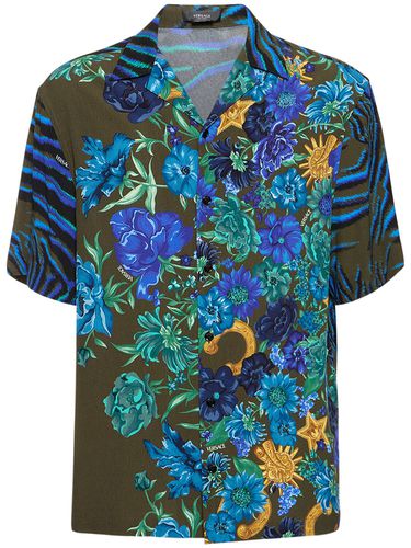 Printed Viscose Shirt - VERSACE - Modalova