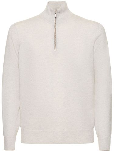 Half Zip Cashmere Turtleneck Sweater - BRUNELLO CUCINELLI - Modalova