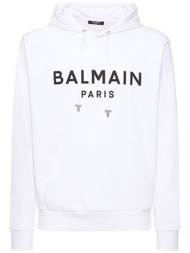 Sudadera De Algodón Con Capucha Y Logo - BALMAIN - Modalova