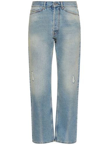 Monogram Loose Cotton Denim Jeans - PALM ANGELS - Modalova