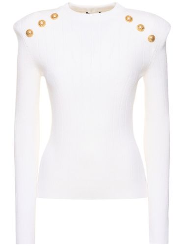 Rib Knit Viscose Sweater - BALMAIN - Modalova