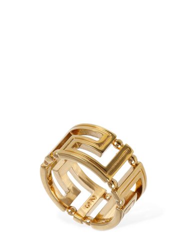 Greek Motif Band Ring - VERSACE - Modalova