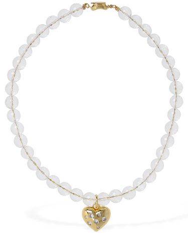 Heart Charm Collar Necklace - TIMELESS PEARLY - Modalova