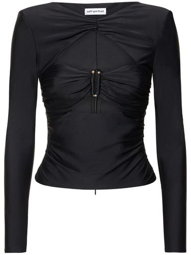 Tech Jersey Cutout Top - SELF-PORTRAIT - Modalova