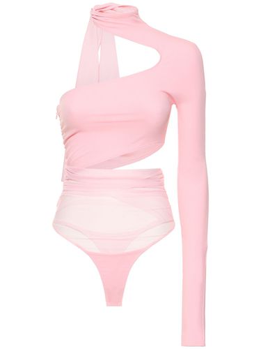 Lvr Exclusive Jersey & Tulle Cutout Body - MUGLER - Modalova