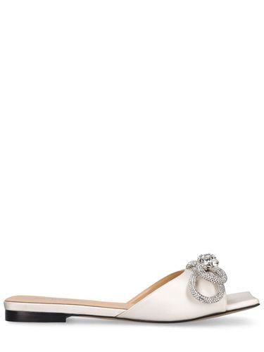 Mm Double Bow Satin Slide Sandals - MACH & MACH - Modalova