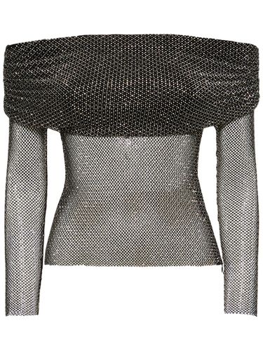 Embellished Fishnet Top - SELF-PORTRAIT - Modalova