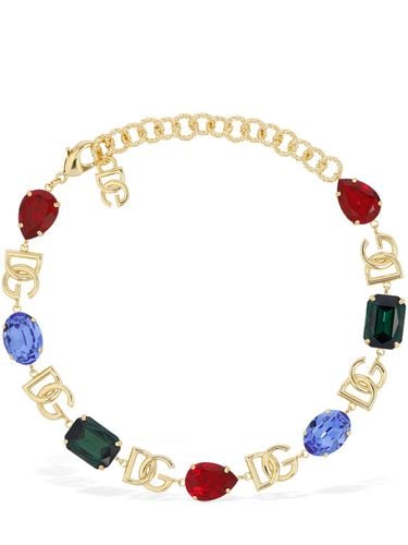 Collar Dg Logo Con Cristales - DOLCE & GABBANA - Modalova