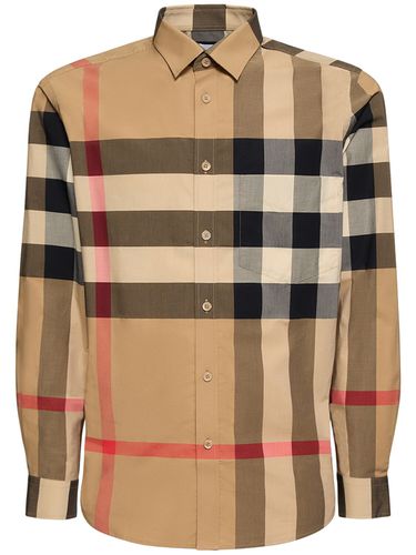 Camisa "somerton" De Popelina De Algodón Stretch - BURBERRY - Modalova