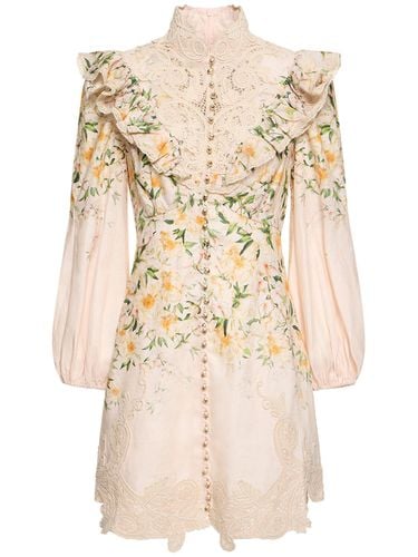 Battenberg Linen Mini Dress - ZIMMERMANN - Modalova