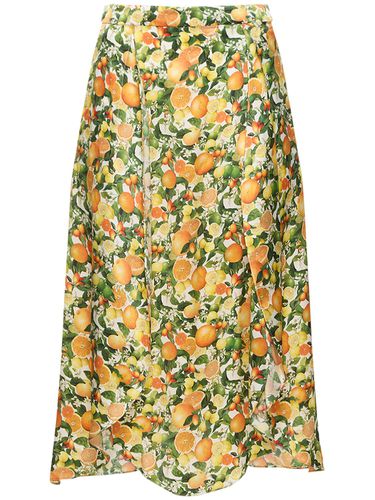 Lemon Print Silk Midi Skirt - STELLA MCCARTNEY - Modalova