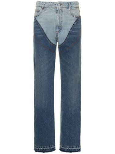 Two Tone Cotton Wide Leg Jeans - STELLA MCCARTNEY - Modalova