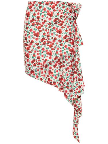 Flower Printed Jersey Pool Skirt W/rose - MAGDA BUTRYM - Modalova