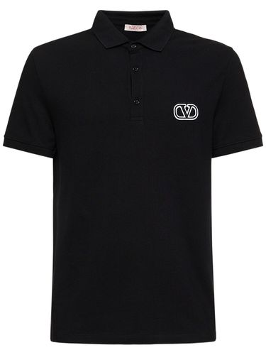 Logo Cotton Polo - VALENTINO - Modalova