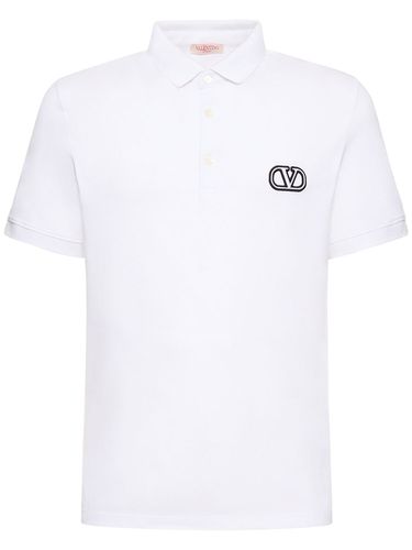 Logo Cotton Polo - VALENTINO - Modalova