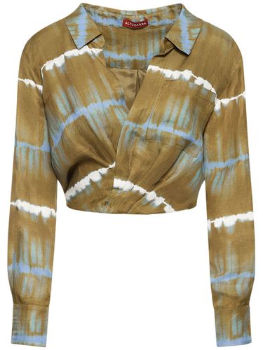 Rhodes Printed Linen Crop Shirt W/twist - ALTUZARRA - Modalova