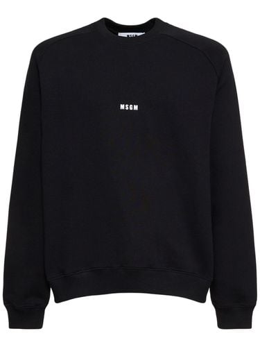 Micro Logo Print French Terry Sweatshirt - MSGM - Modalova