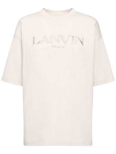 Camiseta Oversize De Jersey Con Logo - LANVIN - Modalova