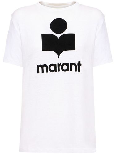 Camiseta De Lino Con Estampado - MARANT ETOILE - Modalova