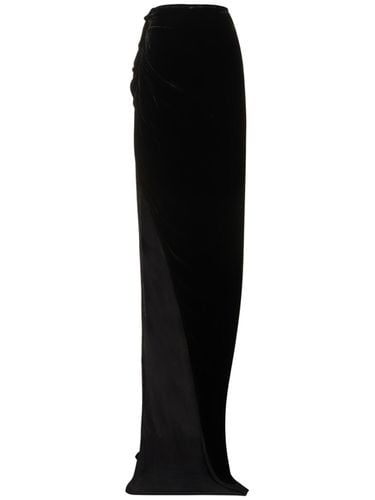 Edfu Asymmetric Velvet Long Skirt W/slit - RICK OWENS - Modalova