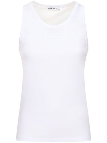 Logo Cotton Jersey Tank Top - RABANNE - Modalova