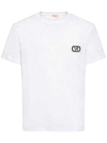 Regular Fit Cotton T-shirt With Logo - VALENTINO - Modalova